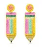 New Arrival Pencil Shaped Seed Beads Earring Handmade Earring For Teacher's Day Gifts