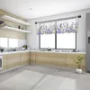 Cortina primavera planta acuarela cocina pequeña ventana tul transparente corto dormitorio sala de estar decoración del hogar cortinas de gasa