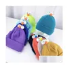 Chapeaux De Fête Année Chapeau De Noël Présents Enfant En Bas Âge Enfants Hiver Bonnet Garçon Fille Temps Froid Personnage De Dessin Animé Bonnet En Tricot Drop Delivery Home Dh5R2