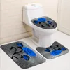 シャワーカーテン咲く花バラバタフライシャワーカーテンセット防水バスルームトイレトイレシートカバーバスノンスリップマットラグカーペットバス装飾230627