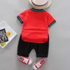 Set, Boys sets Girls' Round Neck Short Sleeved Shorts, Summer 2021 Baby Triangle Shirt, Casual and Trendy kids clothing Children's dresses