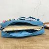 Väskor japanska mode Big Storage Flat Pencil Bag Creative Journal Holder Pouch 260*170*60mm Yellow Blue School Office Supplies