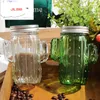 Kreativer 3D-Kaktus-Glas-Einmachglas-Becher mit Deckel und Strohhalm, Kaltgetränk-Smoothie-Becher, Wasserglas-Becher L230620