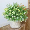 Fleurs décoratives herbe artificielle marguerite plantes en plastique simulées bricolage faux Bouquet floral pour la maison vacances Table Vase décor de fête de mariage