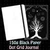 Notebooks 150gsm Black Paper Bullet Dotted Notebook 160 Pages Dot Grid Journal 5*5mm White Dots