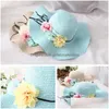 Party Favor Small Fresh Big Brim Zonnescherm Hoeden Reizen Holiday Sunsn Hat Summer Beach Sun Protection St Cap Flower Wave Edge Caps Dro Dhqj1