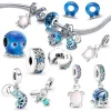 For pandora charms authentic 925 silver beads Linked Sister Hearts Split Pendant Star Bead