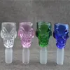 Glasrökande rör tillverkar handblåsta vattenpipa bongs färgglada skelett spöke huvudbubbla huvud