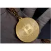 Party Favor Goldbtc Keychain Novelty Souvenir Gift Commemorative Metal Keyring Token Drop Delivery Home Garden Festive Supplies Event Dhxpz