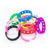 Jelly Sile Wristbands Adjustable Rubber Bracelets Colorf Bracelet With Holes For Kids Boys Girls Birthday Party Award 18Cm Drop Deli Dhkxl