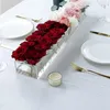 Vases 12 Holes Clear Acrylic Flower Vase Rectangular For Dining Table Rectangle Decorative Modern