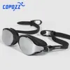 goggles COPOZZ Professional HD Swimming Goggles Double Anti-Fog Adjustable Swimming Glasses Silicone Big view goggles for Men Women 230627