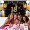 Подарочная упаковка Happy 18th Birthday Backdrop Banner Cheers to 18 Years Background Banner Decors Праздничные атрибуты Крытый Открытый Po Booth Реквизит 230627