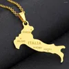 Hänge halsband mode rostfritt stål Italien karta 18k guld färg roma halsband för kvinnor och män smycken gåvor