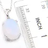 Luckyshine 6Pcs Natural stone Moonstone Gems 925 Sterling Silver Oval Vintage for WomenWedding Engagement Pendants Jewelry