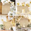 Other Event Party Supplies 100Pcs White Gold Balloon Garland Kit with Golden Tinsel Curtain White Gold Balloons for Wedding Birthday Party Decoration 230628