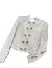 女性用ジャケットデザイナーハイエンド2023夏の新しい丸いネックダブル胸タッセルスタイルスリムファーコートDCE2