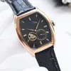 Longines Automatic Watch Hollow Watch Mens Menical Fashion Wristwatch Leather Leather Wathproofwatches Montre de Luxe 42mm Moon Phase