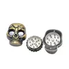 smoke accessory wee grinder CHROMIUM CRUSHER Skull Metal herb grinder Shark Teeth Hand Crank tobacco Crusher bong dab rig