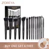 Outils de maquillage Zoreya Marque Ensemble de pinceaux à poils synthétiques doux Outil de maquillage pour les yeux Cruelty Black Blending Crease Foundation Brushes Box Gift 230627