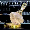 Weingläser 1100 ml Zeichnung Gold rotierender Kristallglas-Dekanter High-End-Licht-Luxus-Becher Gyro 230628