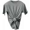 T-shirt da donna T-shirt stereo 3D pieghettata da donna T-shirt a manica corta con perdita di raccolto alla moda