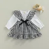 Rompertjes Ma Baby 3 24M Baby geboren Meisjes Kleding Set Ruches Romper Plaid Rokken Overalls Outfits Herfst Lente Kostuums D84 230628