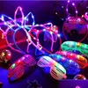 Autres fournitures de fête d'événement Partyshine Led Lapin Chat Oreille Couronne Bandeau Néon Lunettes Coiffe Pour Mardi Gras Anniversaires S M Dhmng