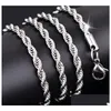 Chains 925 Sterling Sier 2Mm Twisted Rope Chain Necklaces For Women Men Fashion Hiphop Jewelry 16 18 20 22 24 Inches Drop Delivery Pe Dh7Mx