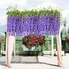 Dekorativa blommor 12 st konstgjorda wisteria blommor bukett för hem bröllop dekoration diy krans falsk dekor trädgård utomhus