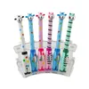 Stifte 24 Stcs/Los Kawaii Giraffe Gel Stifte zum Schreiben niedlicher 0,5 mm schwarzer Tinte neutraler Stiftbürstueller Koreanischer Schreibwaren