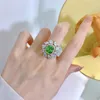 Cluster Rings 2023 925 Silver Mint Green 8 10 Redian Flower Cutting Luxury Ring For Women