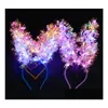 Outros artigos para festas de eventos Led Bunny Ear Headband Light Up Rabbit Orelhas compridas Hairstick Kids Adt Wedding Halloween Christma Dhjfz