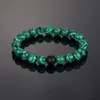 8mm pierre naturelle Malachite Matted Beads Bracelet Hommes Femmes Yoga Healing Balance Bracelet