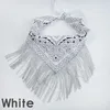 Scarves Creative Tassel Square Scarf With Rhinestone Women Fashion Polyester Cashew Flower Turban Headscarf Party Hip Hop Fringe