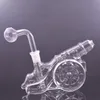 1pcs 아트웍 장식 포병 유리 오일 버너 봉 14mm 여성 버블 러 흡연 파이프 Heady Dab Rig Bong Hookahs Downstem 유리 오일 버너 파이프