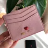 Mode-ontwerper dames handtas leer effen kleur Love change korte portemonnee Dames originele doos kaarthouder lederen handkaart tas