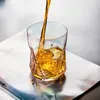 Copa geométrica nórdica de lujo para el hogar, whisky, ron, vasos de agua, lado dorado, jugo colorido, copa de vino, copas de cristal de paja transparentes L230620