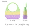 Bolsas femininas de silicone POP para brinquedos Bolsas de mão com mensageiro para ombro Bolsas de armazenamento para troca nas axilas Bolsas para brinquedos de descompressão