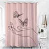 Shower Curtains Small Fresh Curtain Bathroom Fabric Waterproof Polyester Decor with Hook 230628