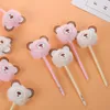 Pens 12pcs Korea Stationery Creake Cute Cartoon Bear Fur Pen pióro urocze długopisowe pióro hurtowe dla uczniów szkół podstawowych