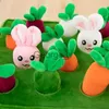 Stuffed Plush Animals 2 Sizes Creative Harvest Carrots Dolls Simulated Green Grass Plush Toys Kawaii Carrot Rabbit Field Educational Toys for Children J230628