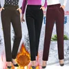 Calças Femininas 2023 Outono Inverno Tamanho Grande Casual Sólido Reto Corduroy Moda Calças Femininas Cintura Alta Pantalones G963