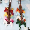 Sleutelhangers Lanyards 16 Kleuren Pu Paard Sleutelhanger Katoen Pony Armband Auto Sleutelhanger Cartoon Mti-Functie Ring Telefoon Tas Hanger Drop Dhtkl