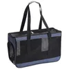 Kat Carriers Opvouwbare Tote Pet Bag Carrier Ademend Kleine Koffer 50x30cm Puppy Blauw Raster Houder Reizen