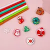 Pens 40 Pcs ChristmasTheme RollerBall Pens Black Gel Ink Xmas Tree Snowman Reindeer Santa Claus Shape Pen Desk Decoration Accessory