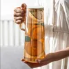 1.8L Glass Water Pitcher with Handle Heat Resisttant Cold Hot Kettle Large-capacity Tea Pot Water Bottle Juice Jug Gray Amber L230620