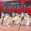 Tazze da barattolo da 450 ml con manici Bottiglia di vetro vecchio stile Succo di frutta Bottiglia d'acqua in vetro trasparente con coperchio Tazza per bicchieri di paglia L230620