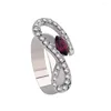 Brincos de colar Definir água de alta qualidade Puple Puple Stone Shape Breating Bracelet Rings 4 PCs Conjuntos para mulheres Presente de festa de casamento