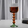 Spedizione gratuita Calice soffiato a mano in vetro borosilicato alto colorato vino rosso acqua caffè tazza di vetro L230620